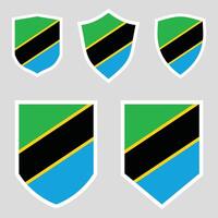 Tanzania Set shield frame vector