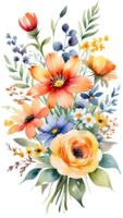 Display the brilliance of color in a perfectly coordinated flower bouquet. png