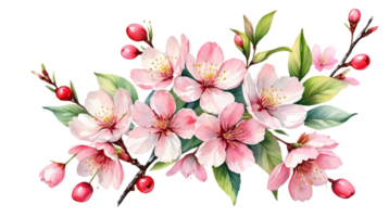 le charme de Cerise fleurs avec éternel beauté sur une transparent Contexte png