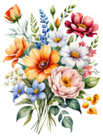 Schermo il brillantezza di colore nel un' perfettamente coordinato fiore mazzo. png