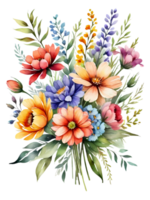 Display the brilliance of color in a perfectly coordinated flower bouquet. png