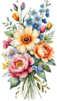 Display the brilliance of color in a perfectly coordinated flower bouquet. png