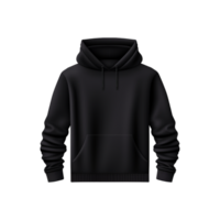 black hooded sweatshirt mockup isolated transparent background png