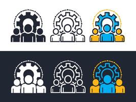 teamwork icon, simple design illustration, design style with different colors. easy to edit use for websites, apps, etc. vector