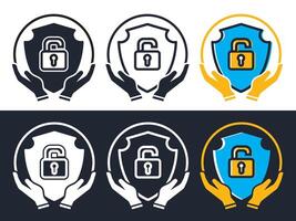 protect security icon, simple design illustration, design style with different colors. easy to edit use for websites, apps, etc. vector