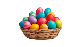 Pascua de Resurrección huevos en cesta aislado en transparente antecedentes png