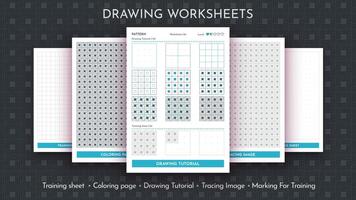 How to Draw a Pattern. Step by Step Drawing Tutorial. Draw Guide Worksheet. Simple Instruction for Kids and Adults vector