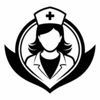 illustration of medical nurse logo icon vector