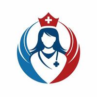 illustration of medical nurse logo icon vector