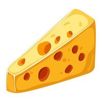 un pedazo de queso. ilustración en un blanco antecedentes. vector