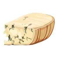 un pedazo de queso con moho. ilustración en un blanco antecedentes. vector