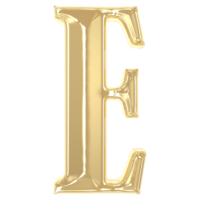 E Font Gold 3D Rendering png