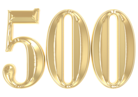 500 oro numero 3d interpretazione png