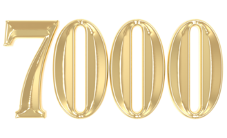 7000 oro numero 3d interpretazione png