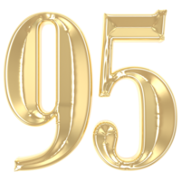 95 Gold Nummer 3d Rendern png