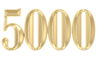 5000 oro numero 3d interpretazione png