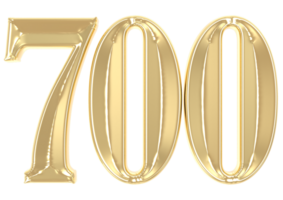 700 Gold Nummer 3d Rendern png