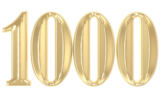 1000 oro numero 3d interpretazione png