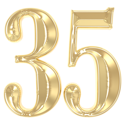 35th Anniversary Celebration Label PNGs for Free Download