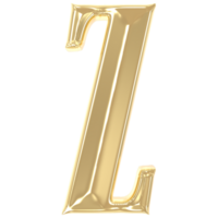 z font guld 3d tolkning png