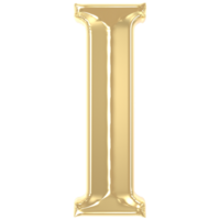 I Font Gold 3D Rendering png