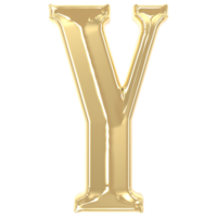 Y Font Gold 3D Rendering png