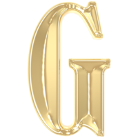 G Font Gold 3D Rendering png