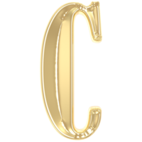 C Font Gold 3D Rendering png