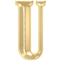 u font guld 3d tolkning png