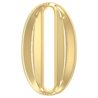 o fuente oro 3d representación png