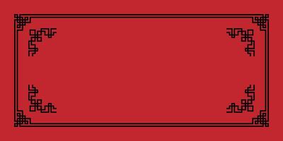 Chinese tradition background with black border, Tradition Chinese border frame vector
