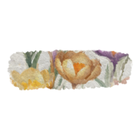 Vintage flowers stickers tape. png