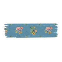 Vintage flowers stickers tape. png