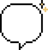 8bit retro game pixel speech bubble balloon icon sticker memo keyword planner text box banner png