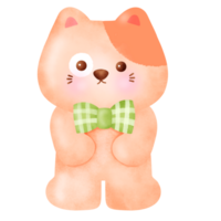 Cute orange cat clipart. png