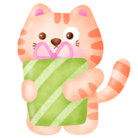 linda naranja gato clipart. png