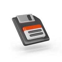 Side view on realistic diskette. Concept of storing information on external drive vector