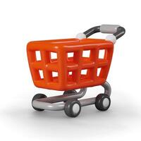 Empty shopping cart on white background. Symbol of grand purchases vector