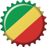 National flag of Republic of Congo on a bottle cap. Illustration vector