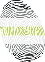 Fingerprint colored with the Agender pride flag isolated on white background Illustration vector