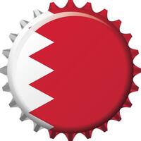 National flag of Bahrain on a bottle cap. Illustration vector