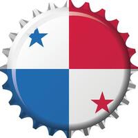 National flag of Panama on a bottle cap. Illustration vector