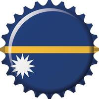 National flag of Nauru on a bottle cap. Illustration vector