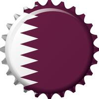 National flag of Qatar on a bottle cap. Illustration vector