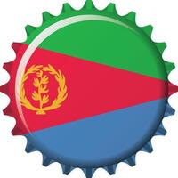 National flag of Eritrea on a bottle cap. Illustration vector