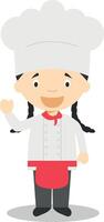 Cute cartoon illustration of a chef. Women Professions Series vector