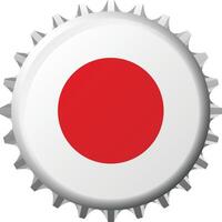 National flag of Japan on a bottle cap. Illustration vector