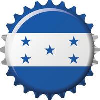 National flag of Honduras on a bottle cap. Illustration vector