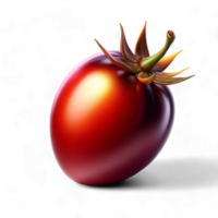 An illustration of passion fruit, red fruit, and leaves in a cartoon style Generated Ai png