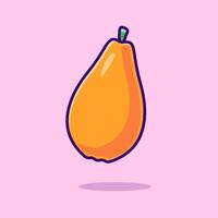 papaya Fruta dibujos animados vector